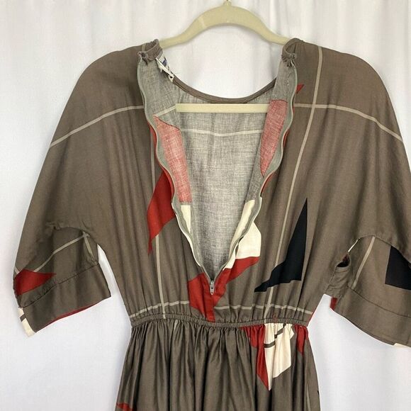 Retro 80s Vintage Midi Dress Donna Morgan Geometric Print Women’s S-M Rare - Picture 11 of 15